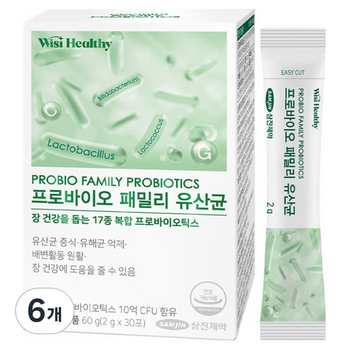 위시헬씨 프로바이오 패밀리 유산균, 60g, 6개