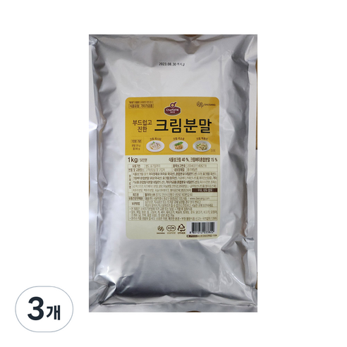 쉐프원 부드럽고 진한 크림분말, 1kg, 3개