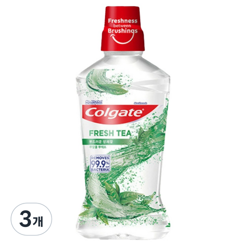 콜게이트 마우스워시 후레쉬 티, 750ml, 3개