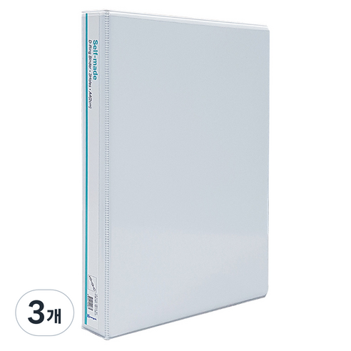 영오 D링 바인더 3공, 화이트 + 투명, 3개