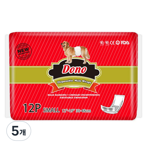 DONO 숫컷용 매너 패드, 소형, 12개입, 5개