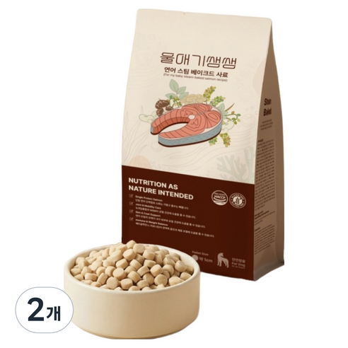 디어랩스 전연령 강아지 울애기쌩쌩 스팀베이크드 수제사료, 연어, 1kg, 2개