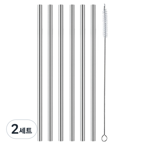 텀블러브 스테인레스304 텀블러 빨대 887ml 1.18L 30cm 6p + 청소솔 세트, 2세트