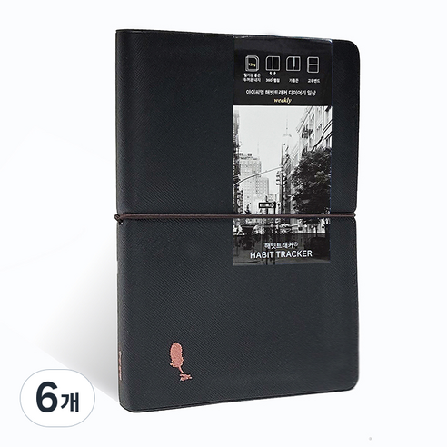 아이씨엘디자인 해빗트래커 다이어리 일상 2026, 시크블랙, 6개