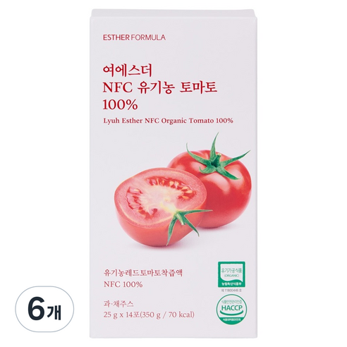 에스더포뮬러 여에스더 NFC 유기농 토마토 100%, 6개, 350g