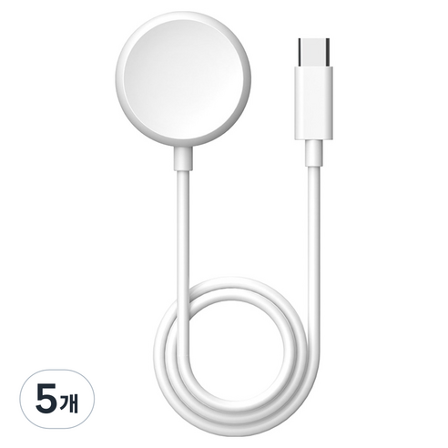 루아러블 갤럭시워치 충전기 케이블 무선 충전 충전독 USB-C타입, 화이트, 5개