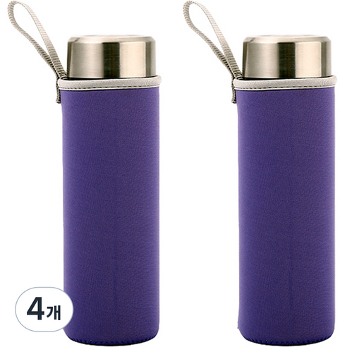 뷰레이티닷컴 베이크 무지 물병가방 550ml, 퍼플, 4개