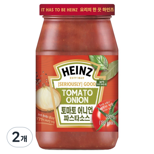 하인즈 토마토 어니언 파스타 소스, 350g, 2개