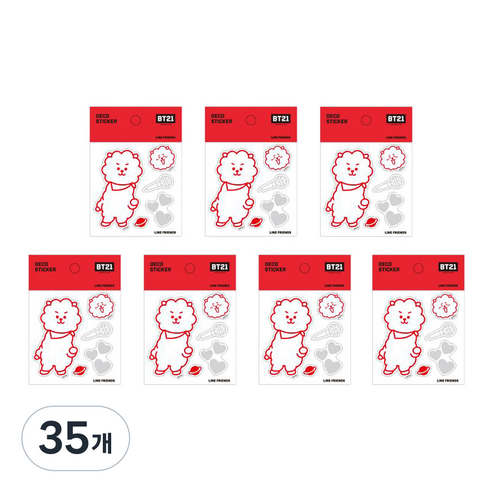 라인프렌즈 BT21 데코 스티커, 알제이, 35개