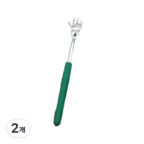 COOLATHOME 늘어나는 휴대용 길이조절 닭발 효자손, 그린, 2개