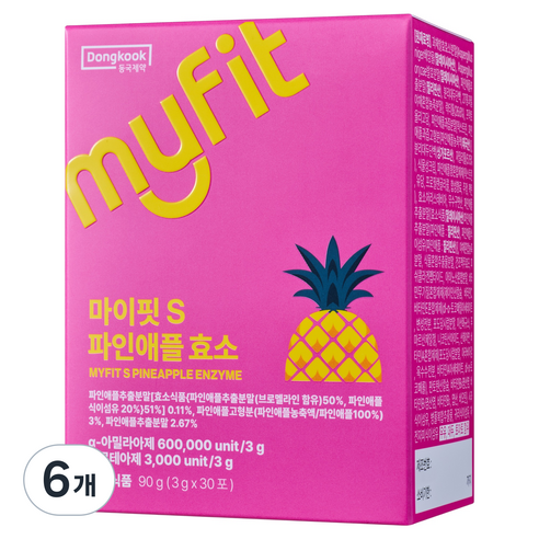 동국제약 마이핏 S 파인애플 효소, 30회분, 6개