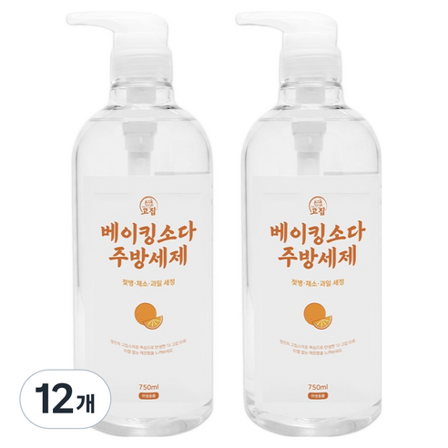 더고집 베이킹소다 주방세제 오렌지향, 12개, 750ml