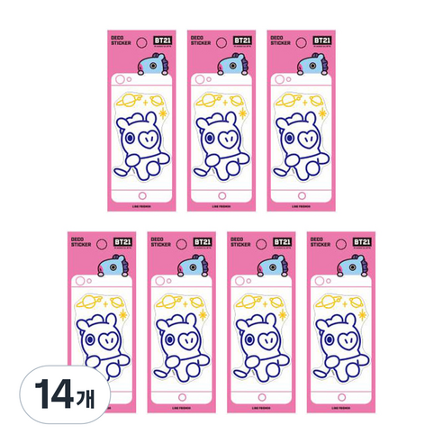 라인프렌즈 BT21 데코 스티커 모바일, 망, 14개