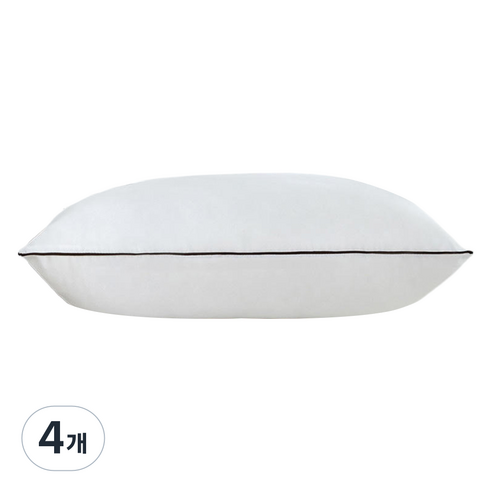 스마일깨비 탄성 좋고 가벼운 깃털 베개솜 450g, 브라운엣지 싱글, 4개