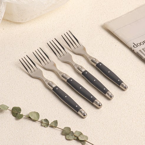 까르투하 앙클라 라귀올 디저트 케이크 티 포크, 네이비, 4개