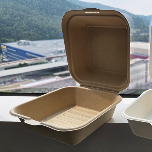펄프 햄버거 용기 브라운 이미지 4
