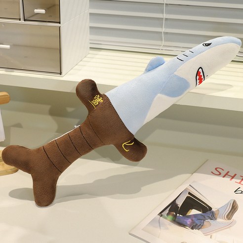 순잠 개성있는 칼 모양 상어 인형, 블루, 1개, 45cm