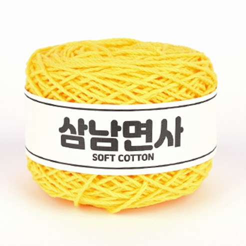 삼남뜨개실 삼남면사 코바늘실 12합 80g, 11 옐로우, 1개