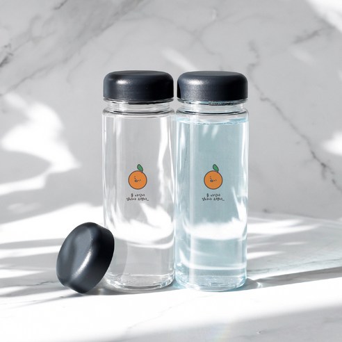 가쯔 마이보틀 무지 텀블러 2p + 스티커 세트, 오렌지, 500ml, 1세트