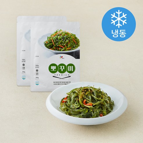 동오식품 미역줄기 뽀꾸미 (냉동), 200g, 2개