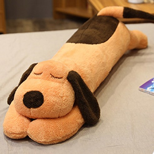 아이끌레 납작 강아지 봉제인형, 60cm, 브라운, 1개