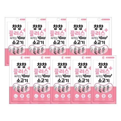 인터펫코리아 챱챱플러스 짜먹는 강아지 유산균 파우치, 소고기맛, 60g, 10개