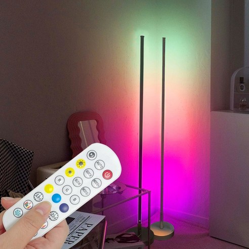 레나에너지 RGB 플로어 뮤직 반응 장스탠드, 화이트