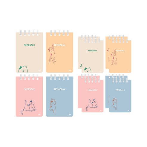 아이비스 합지 상철 수첩 4종 x 3p 세트 랜덤발송, 베이지 + 옐로우 + 핑크 + 블루, 1세트