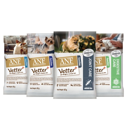 ANF 베터플러스 독 샘플 멀티팩 40g x 4종 세트, 1세트, 피부/피모 + 체중관리 + 관절 + 소화