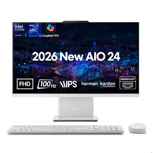 레노버 2026 아이디어센터 AIO 24ILL11 코어Ultra5 인텔 14세대, Cloud Grey, F0JY001FKR, 512GB, 16GB, WIN11 Home