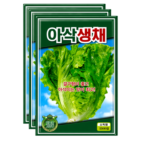 씨앗팜 생생 아삭이상추씨앗 1500립, 3개