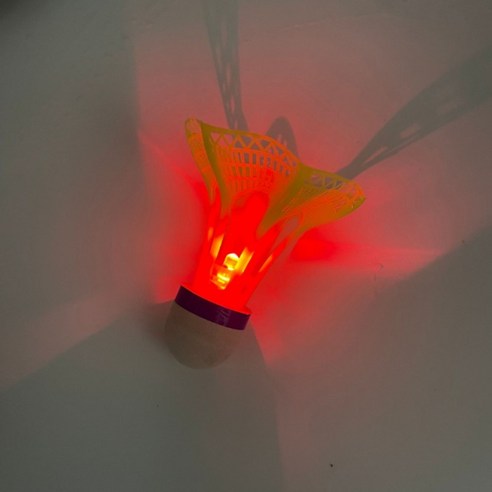 라두나 공기저항 LED 야광 셔틀콕, 레드, 1개입, 5개