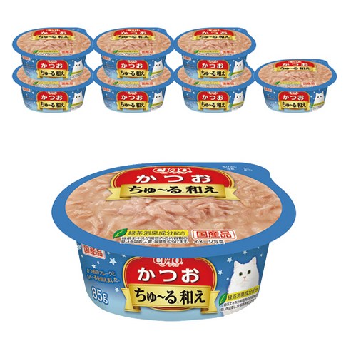 챠오츄르 고양이 범벅컵, 가다랑어, 85g, 8개