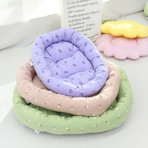 랜보어 반려동물 잔꽃 플라워 쿠션 이미지 4