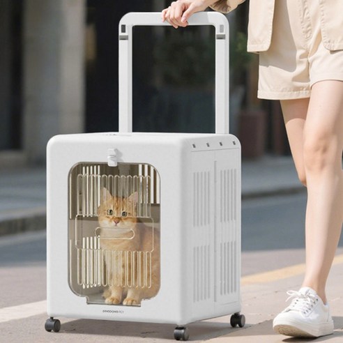 딩동펫 반려동물 프론티어 접이식 빅에어 이동 캐리어, 1개, 화이트 1개, 화이트