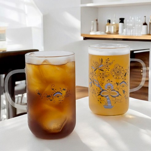 쯔비벨무스터 내열유리 글라스머그 대형 500ml 2종 세트, 혼합색상, 1세트