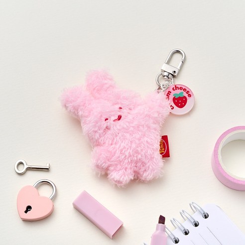 버터 모던하우스 버터샵 대롱대롱 미니 스크래빗 키링, PINK, 1개, 7cm