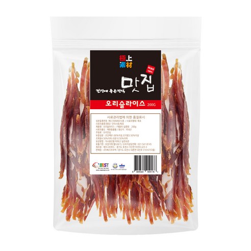 극상소재 반려동물 맛집 수제간식, 오리슬라이스, 200g, 1개