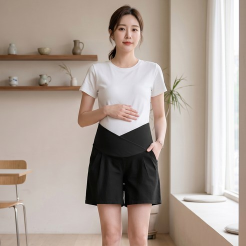 인피어스 데일리 루즈핏 임부 밴딩 반바지 I263-0332