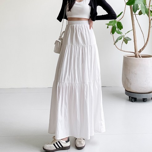 데이소이 티어드 캉캉 임부 롱스커트