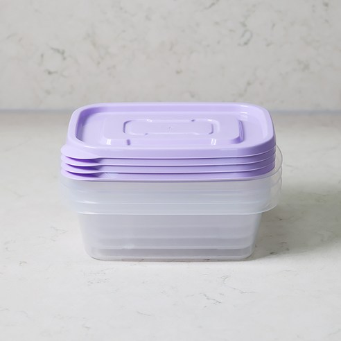 롯데이라이프 이라이프 튼튼간편 보관용기 직사각, 4개, 520ml