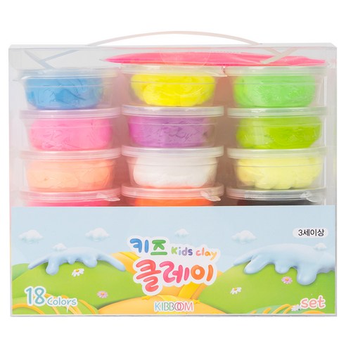 키즈클레이 18종 세트, 혼합색상, 180g, 1세트