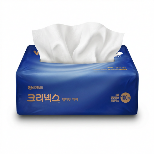 크리넥스 얼티밋 케어 로션티슈 4겹 100p 3개입, 1개 이미지 3
