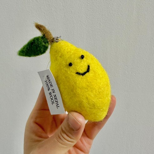 알럽하우스 귀여운 행운 선물 야채인형 키링, 9cm, 레몬, 1개