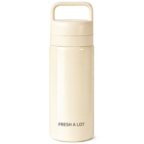 프레쉬어랏 핸디 스텐316 투웨이 보온보냉 손잡이 텀블러, 1개, 500ml, 코튼크림