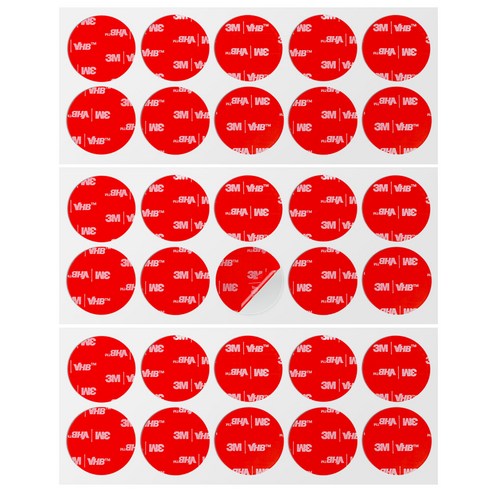 브이에이치비 초강력 아크릴폼 원형 투명 양면테이프 20 x 20 mm 10p, 3개
