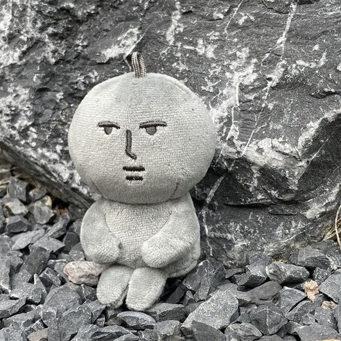 다다랜드 인생무상 돌멩이 인형 키링, 10cm, 그레이, 1개