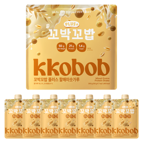꼬박꼬밥 비브리브 플러스 단백질쉐이크 할매미숫가루맛 7p 350g, 1개 솔직 후기 | 실사용자 리뷰 분석 썸네일
