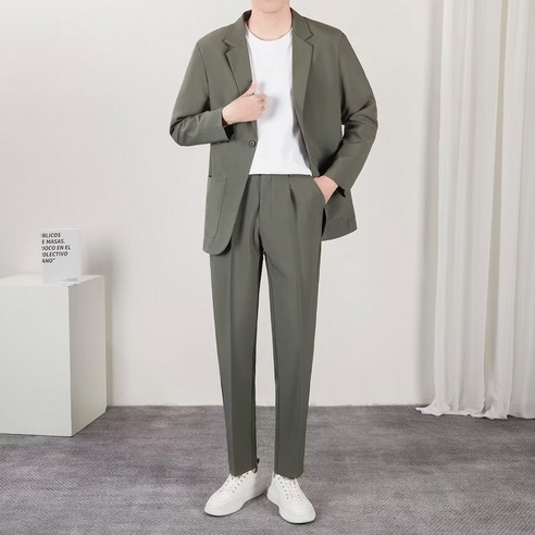인피어스 남성용 클로 비즈니스 자켓 + 긴바지 세트