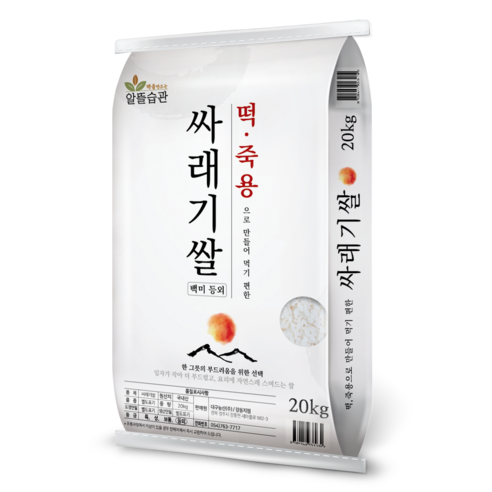 알뜰습관 떡을 만드는 떡죽용으로 만들어 먹기 편한 싸래기쌀, 20kg, 1개, 등 외